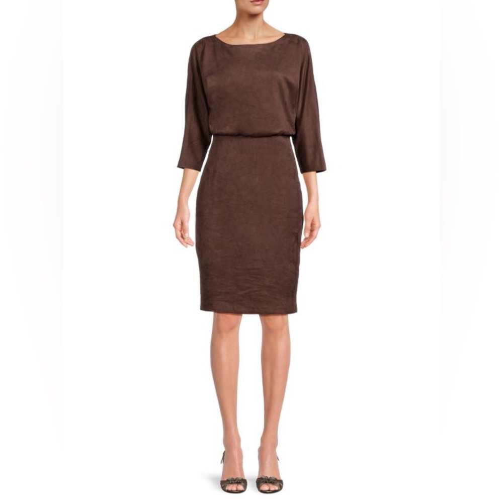 J. McLaughlin Brown Midi Sheath Dress